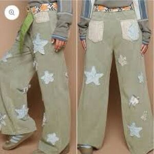 POL Denim Star Patchwork Women's Straight Leg Jeans